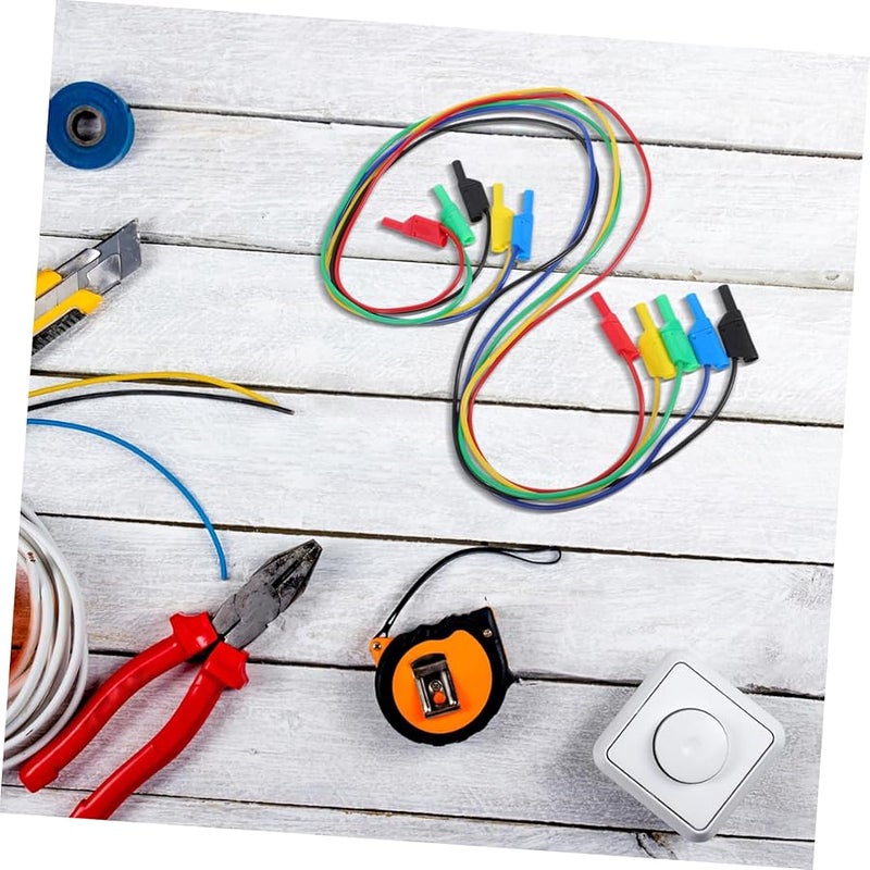 5Pcs 4mm Silicone Banana Plug to Alligator Clip Test Leads for Multimeter - Image 5